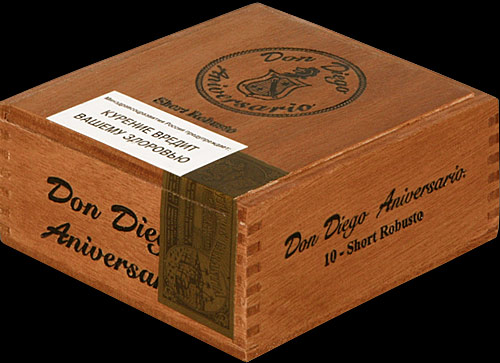 Don Diego Aniversary Export Short Robusto. Коробка на 10 сигар