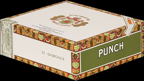 Punch Churchills Tubos. Коробка на 25 сигар