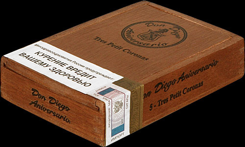Don Diego Aniversary Export Tres Petite Corona. Коробка на 5 сигар