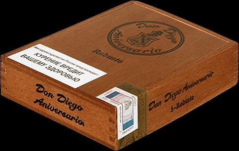 Don Diego Aniversary Export Robusto. Коробка на 5 сигар